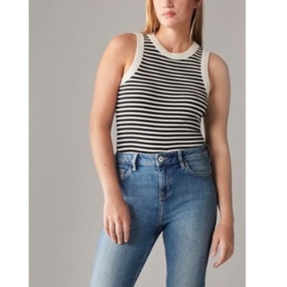 F&F Striped Navy Tank Top Sustainably Made Medium